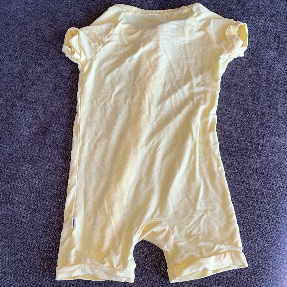 Little Sleepies Yellow Short Sleeve Zipper Romper Pajamas